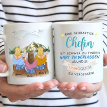 Ladda upp bild till gallerivisning, Großartige Chefin/ Managerin/ Teamleiterin - Personalisierte Tasse für Chefin/ Arbeitskolleginnen - Geschenk Büro, Job (2-4 Personen)
