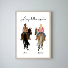 Indlæs billede til gallerivisning Hesteelskere - Personlig plakat til ryttere (1-3 personer) 
