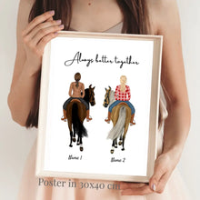 Indlæs billede til gallerivisning Hesteelskere - Personlig plakat til ryttere (1-3 personer) 

