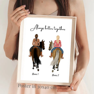 Hesteelskere - Personlig plakat til ryttere (1-3 personer) 