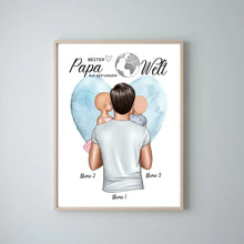 Indlæs billede til gallerivisning Bedste far i verden - personlig plakat (far med børn) 
