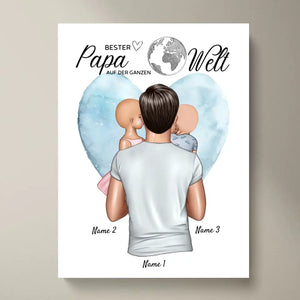 Bedste far i verden - personlig plakat (far med børn) 