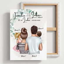 Ladda upp bild till gallerivisning, Wo die Liebe niemals endet - Personalisiertes Familien-Poster (Eltern mit Kinder)
