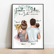 Ladda upp bild till gallerivisning, Der schönste Weg ist der Gemeinsame - Personalisiertes Familien Poster (Eltern mit 1-4 Kindern)
