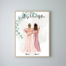 Ladda upp bild till gallerivisning, Bruden &amp; Hedersbrudtärnan - Personaliserad Poster för förlovning/bröllop
