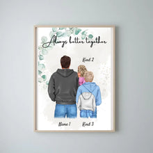 Indlæs billede til gallerivisning Bedste far-plakat - personlig plakat (1-4 børn, teenagere) 
