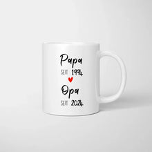 Ladda upp bild till gallerivisning, Vom Papa zum Opa - Personalisierte Tasse zur Verkündung (Papa seit, Opa seit, Jahreszahlen)
