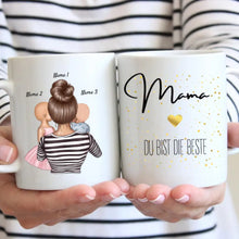 Indlæs billede til gallerivisning Mama, du bist die Beste - Personalisierte Tasse (1-4 Kinder, Muttertag)
