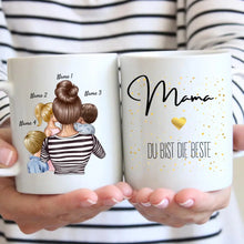 Ladda upp bild till gallerivisning, Mama, du bist die Beste - Personalisierte Tasse (1-4 Kinder, Muttertag)
