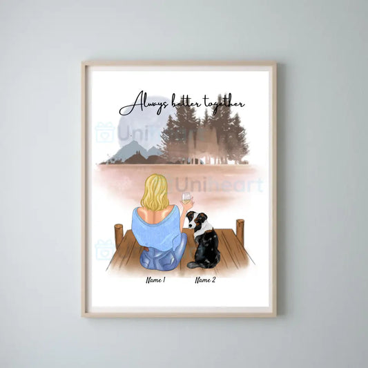 Mistress med husdjur - Personaliserad Digital bild (1-2 husdjur)