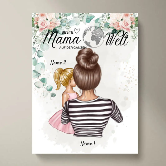 Världens bästa mamma - Personlig poster (mamma med barn)