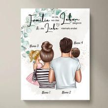 Ladda upp bild till gallerivisning, Wo die Liebe niemals endet - Personalisiertes Familien-Poster (Eltern mit Kinder)
