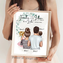 Ladda upp bild till gallerivisning, Wo die Liebe niemals endet - Personalisiertes Familien-Poster (Eltern mit Kinder)
