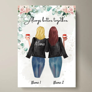 Bästa mamma i läderjacka - Personaliserad Poster (2-3 kvinnor)