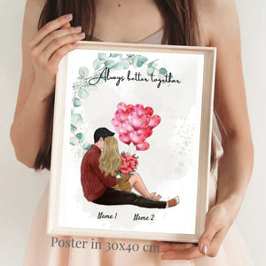 Be my Valentine - Personaliserad Poster (kvinna med man)