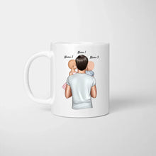 Indlæs billede til gallerivisning Papa = Schlechte Witze &amp; Abgehende Blähungen - Personalisierte Tasse für Väter (Vatertag 1-4 Kinder)
