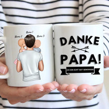 Indlæs billede til gallerivisning Danke Papa, ich bin echt gut geworden - Personalisierte Tasse für Väter (Vatertag 1-4 Kinder)
