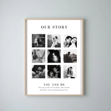 Indlæs billede til gallerivisning &quot;Our Story&quot; Personlig fotocollage til par, din partner 
