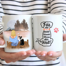 Ladda upp bild till gallerivisning, Für die beste Hundemama - Personalisierte Tasse (Frau mit Hund oder Katze, Muttertag)
