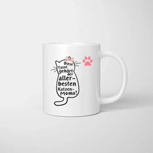 Indlæs billede til gallerivisning Für die beste Katzenmama - Personalisierte Tasse (Frau mit Katze oder Hund, Muttertag)
