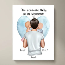 Ladda upp bild till gallerivisning, Der schönste Weg ist der gemeinsame! - Personalisiertes Vatertag Poster (Papa mit 1-4 Kindern)
