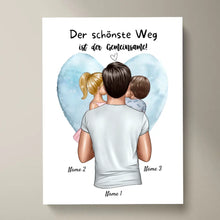 Indlæs billede til gallerivisning Der schönste Weg ist der gemeinsame! - Personalisiertes Vatertag Poster (Papa mit 1-4 Kindern)
