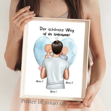 Ladda upp bild till gallerivisning, Der schönste Weg ist der gemeinsame! - Personalisiertes Vatertag Poster (Papa mit 1-4 Kindern)
