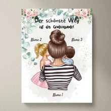 Ladda upp bild till gallerivisning, Der schönste Weg ist der gemeinsame - Personalisiertes Poster Muttertag (Mama mit Kindern)
