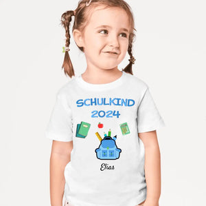 Schulkind 2024 - Personalisiertes T-Shirt für Kinder zur Einschulung (100% Baumwolle)