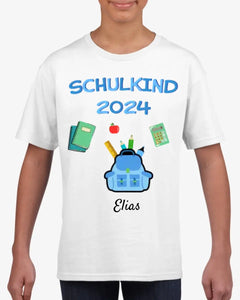 Skolebarn 2023 - Personlig T-shirt til børn, der starter i skole (100% bomuld)