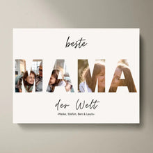 Ladda upp bild till gallerivisning, Beste Mama auf der Welt - Personalisierte Foto Leinwand (2 Bilder)
