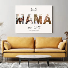 Ladda upp bild till gallerivisning, Beste Mama auf der Welt - Personalisierte Foto Leinwand (2 Bilder)
