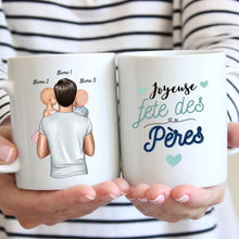 Ladda upp bild till gallerivisning, Joyeuse Fête des pères - Mug personnalisé (Fête des pères tasse, 1-4 enfants)
