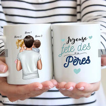 Ladda upp bild till gallerivisning, Joyeuse Fête des pères - Mug personnalisé (Fête des pères tasse, 1-4 enfants)
