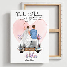 Ladda upp bild till gallerivisning, &quot;Wo die Liebe niemals endet&quot; Personalisierte Leinwand zur Hochzeit - Für Ehepaare, Braut &amp; Bräutigam, Geldgeschenk, Hochzeitsgeschenk
