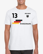 Ladda upp bild till gallerivisning, Fußball EM 2024 Deutschland Trikot - Personalisiertes T-Shirt für Fußball-Fans (100% Baumwolle, Unisex)
