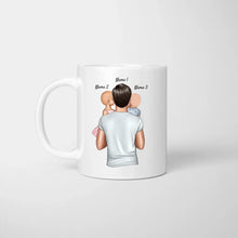 Ladda upp bild till gallerivisning, Papa Tasse: Spass, Stark, Superheld &amp; Lachen - Personalisierte Tasse (Vater mit 1-4 Kinder)
