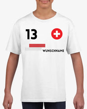 Ladda upp bild till gallerivisning, Fußball EM 2024 Schweiz Trikot Kinder individuell - Personalisiertes T-Shirt für Kinder (100% Baumwolle)
