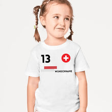 Ladda upp bild till gallerivisning, Fußball EM 2024 Schweiz Trikot Kinder individuell - Personalisiertes T-Shirt für Kinder (100% Baumwolle)
