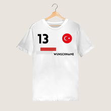 Ladda upp bild till gallerivisning, Fußball EM 2024 Türkei Trikot - Personalisiertes T-Shirt für türkische Fußball-Fans (100% Baumwolle, Unisex)
