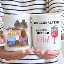 Ladda upp bild till gallerivisning, Durchhalten, später gibts Lillet - Personalisierte Tasse Freundinnen/ Kolleginnen (Aperol Spritz, Lillet Wildberry, bis zu 4 Personen)
