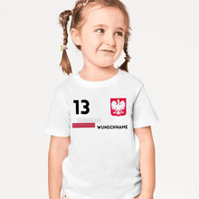 Ladda upp bild till gallerivisning, Fußball EM 2024 Polen T-Shirt Kinder individuell - Personalisiertes Trikot für Kinder (100% Baumwolle)
