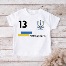 Ladda upp bild till gallerivisning, Fußball EM 2024 Ukraine T-Shirt Kinder individuell - Personalisiertes Trikot für Kinder (100% Baumwolle)
