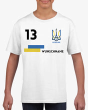 Ladda upp bild till gallerivisning, Fußball EM 2024 Ukraine T-Shirt Kinder individuell - Personalisiertes Trikot für Kinder (100% Baumwolle)
