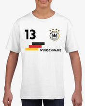 Ladda upp bild till gallerivisning, EM Deutschland Kinder-Trikot - Personalisiertes T-Shirt für Kinder, Fußball EM 2024(100% Baumwolle, individuelle Nummer &amp; Wunschname)
