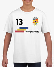 Ladda upp bild till gallerivisning, EM Rumänien Kinder-Trikot - Personalisiertes T-Shirt für Kinder, Fußball EM 2024(100% Baumwolle, individuelle Nummer &amp; Wunschname)
