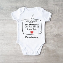 Ladda upp bild till gallerivisning, Superhelden Papa - Personalisierter Baby-Onesie/ Strampler, 100% Bio-Baumwolle
