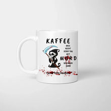 Ladda upp bild till gallerivisning, Kaffeetasse personalisiert für Kollegen, Kolleginnen, Bürotasse lustig, nicht jeder Tag mit Mord beginnen
