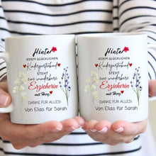 Ladda upp bild till gallerivisning, Wunderbare Erzieherin mit Herz - Personalisierte Tasse, Abschiedsgeschenk, Erzieher, Kindergarten, Schule, Lehrer, Tagesmutter
