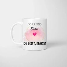 Ladda upp bild till gallerivisning, Schulkind Tasse personalisiert - Du bist 1. Klasse!
